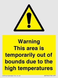 Warning This area is temporarily out of bounds due to the high temperatures